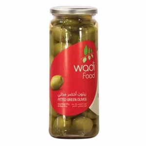 Wadi Foods Pitted Green Olives 340G